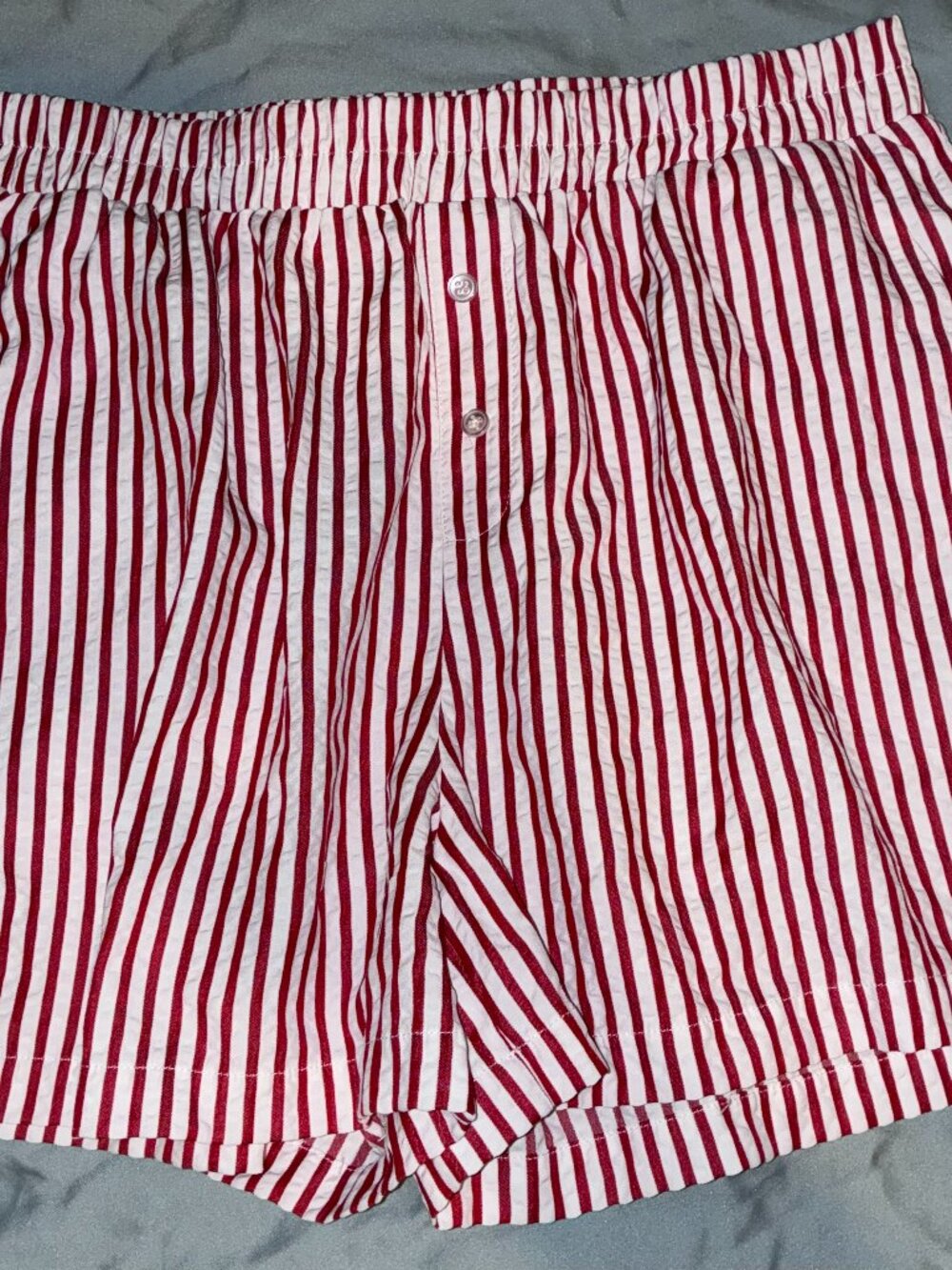 Hommegirls Red and White stripped boxer shorts with Pockets Size Large